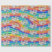Papier Cadeau Papier d'emballage multi-pups arc-en-ciel giftwrap (Plat)