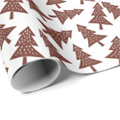 Papier Cadeau Papier d'emballage neutre moderne d'arbre de Noël (Coin rond)