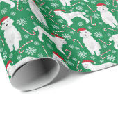 Papier Cadeau Papier d'emballage Noël de caniche (Coin rond)