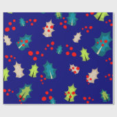 Papier Cadeau Papier d'emballage Noël et Holly (Plat)