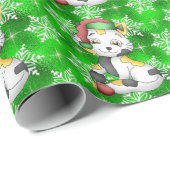 Papier Cadeau Papier d'emballage Noël Kitty Holiday (Coin rond)
