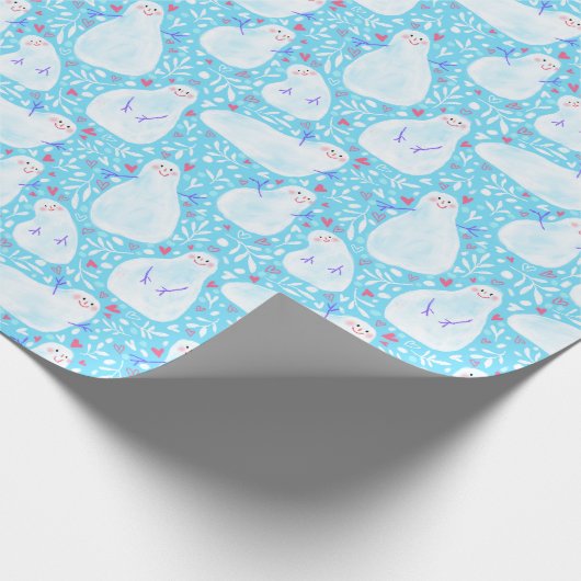 Papier Cadeau Papier d'emballage Noël Snowman (Coin)