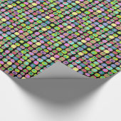 Papier Cadeau Papier d'emballage noir coloré de formes (Coin)