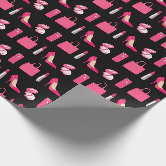 Papier Cadeau Papier d'emballage noir de choses Girly (Coin)