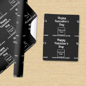 Papier Cadeau Papier d'emballage noir de la Saint-Valentin pour