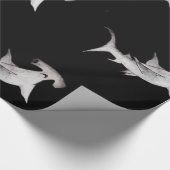 Papier Cadeau papier d'emballage noir de requin marteau (Coin)