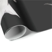 Papier Cadeau papier d'emballage noir de requin marteau (Coin rond)