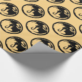 Papier Cadeau Papier d'emballage noir Dragon or brillant (Coin)