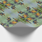 Papier Cadeau Papier d'emballage - Oiseaux tropicaux 02 (Coin)
