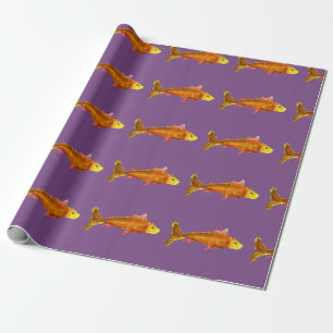 Papier Cadeau Papier d'emballage orange de poisson rouge mignon