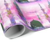 Papier Cadeau Papier d'emballage orienté de conte de fées d'Eid (Coin rond)