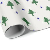 Papier Cadeau Papier d'emballage original du drapeau du Maine (Coin rond)