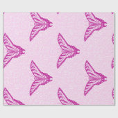 Papier Cadeau Papier d'emballage papillon à queue épaisse rose. (Plat)