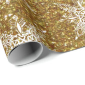 Papier Cadeau papier d'emballage parties scintillant et flocons (Coin rond)