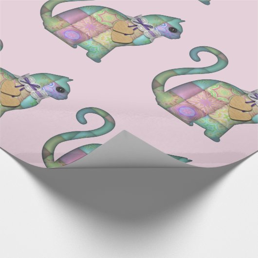 Papier Cadeau papier d'emballage patchwork cat (Coin)