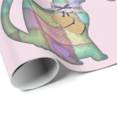 Papier Cadeau papier d'emballage patchwork cat (Coin rond)