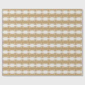 Papier Cadeau Papier d'emballage perles blanches ornées d'or (Plat)