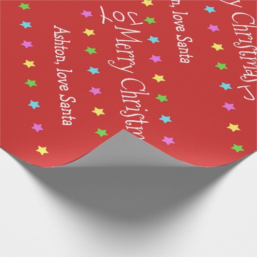 Papier Cadeau Papier d'emballage personnalisé d'étoiles de Noël (Coin)