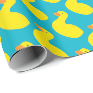 Papier Cadeau Papier d'emballage personnalisé pour canards jaune
