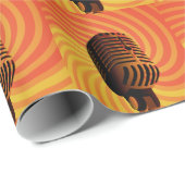 Papier Cadeau Papier d'emballage personnalisé Retro Microphone (Coin rond)