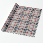 Papier Cadeau Papier d'emballage plaid gris/rouge - brillant (Déroulé)