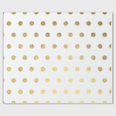 Papier Cadeau Papier d'emballage PolkaDot à huile d'or (Plat)