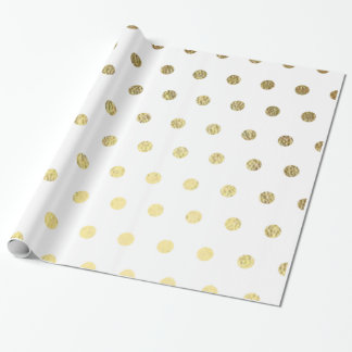 Papier Cadeau Papier d'emballage PolkaDot à huile d'or