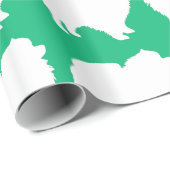 Papier Cadeau Papier d'emballage Poméranien design silhouette ve (Coin rond)