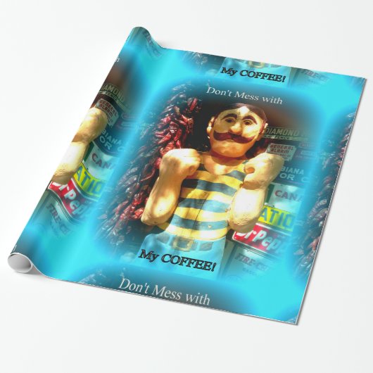 Papier Cadeau papier d'emballage pour amoureux du café (Déroulé)