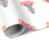 Papier Cadeau Papier d'emballage pour bouquet de tulipes roses e (Coin rond)