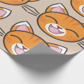 Papier Cadeau papier d'emballage pour chat heureux (Coin)