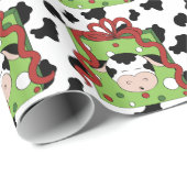 Papier Cadeau Papier d'emballage pour dessin de vache country (Coin rond)