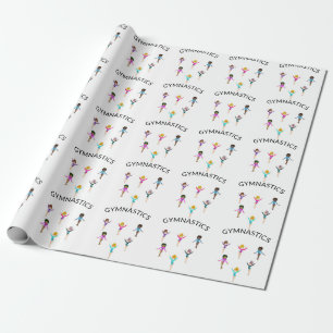 Papier Cadeau Papier d'emballage pour fille de gymnastique avec 
