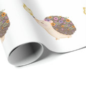 Papier Cadeau Papier d'emballage pour hérisson et papillon, (Coin rond)