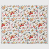 Papier Cadeau Papier d'emballage pour papillons rétro (Plat)