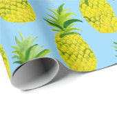 Papier Cadeau Papier d'emballage pour partie à ananas tropical (Coin rond)