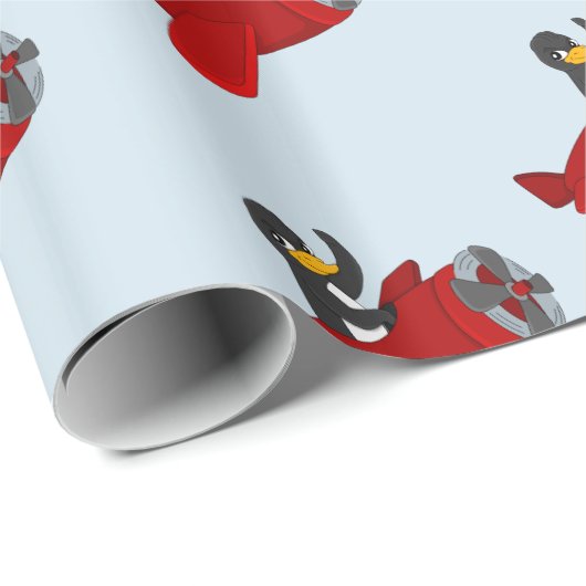 Papier Cadeau Papier d'emballage pour pingouins volants (Coin rond)