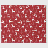 Papier Cadeau Papier d'emballage pour rennes et arbres (Plat)