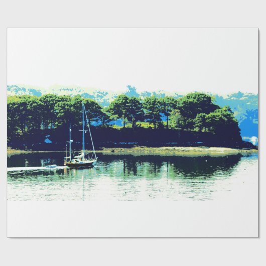 Papier Cadeau papier d'emballage pour voilier de croisière (Plat)