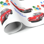 Papier Cadeau Papier d'emballage pour voitures classiques (Coin rond)