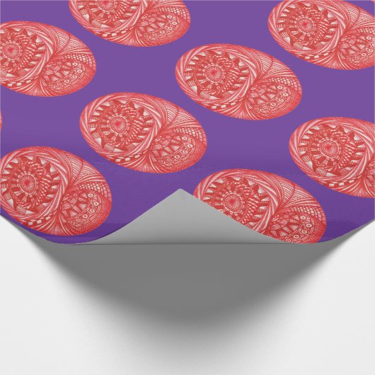Papier Cadeau Papier d'emballage pourpre de boule abstraite de (Coin)