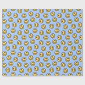 Papier Cadeau Papier d'emballage Preppy Blue Smile (Plat)