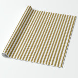 Papier Cadeau Papier d'emballage rayé d'élégante fausse or<br><div class="desc">Tissus dorés brillants. Parties scintillant moderne rayures design emballage cadeau pour mariage classe, anniversaire chic, noël de fantaisie, douche nuptiale etc. Impression d'emballage cadeau d'anniversaire et de vacances tendance avec de grandes lignes épaisses et élégantes. Customisez la couleur arrière - plan, comme vous le souhaitez. Customiser à des lignes horizontales...</div>