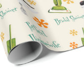 Papier Cadeau Papier d'emballage rétro pour mariée de femme au f (Coin rond)