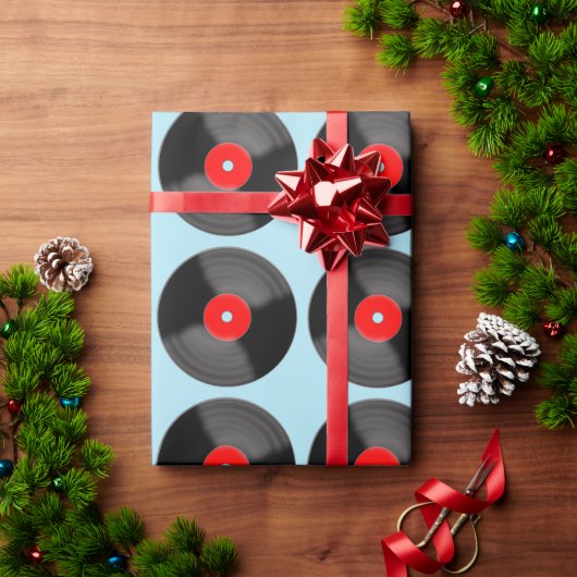 Papier Cadeau Papier d'emballage rétro vinyle (Cadeau de vacances)
