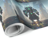 Papier Cadeau Papier d'emballage Robot 4 brillant (Coin rond)