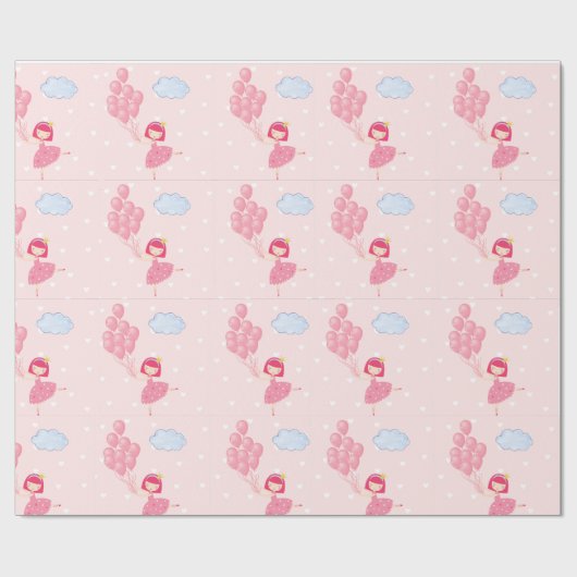 Papier Cadeau Papier d'emballage rose ballerine brillant (Plat)
