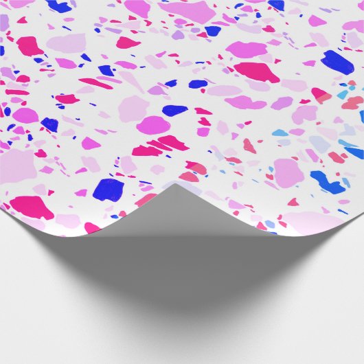 Papier Cadeau Papier d'emballage rose, bleu violet terrazzo fait (Coin)