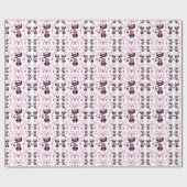 Papier Cadeau Papier d'emballage rose de Kitty de Noël (Plat)