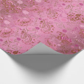 Papier Cadeau Papier d'emballage rose de Paisley (Coin)